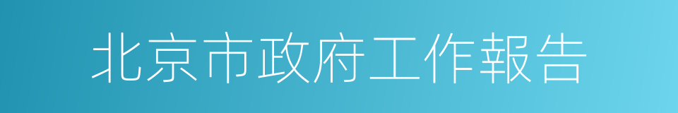 北京市政府工作報告的同義詞