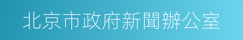 北京市政府新聞辦公室的同義詞