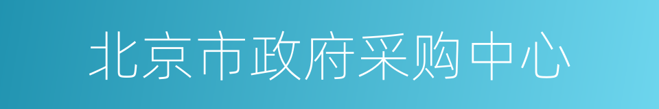 北京市政府采购中心的同义词