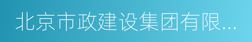 北京市政建设集团有限责任公司的同义词