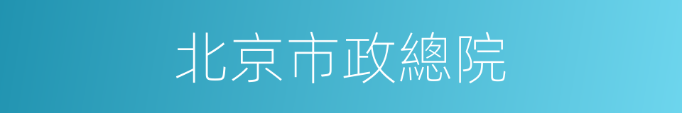 北京市政總院的同義詞