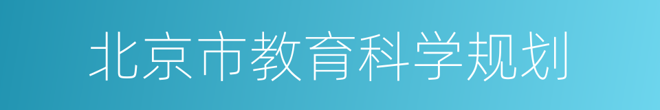 北京市教育科学规划的同义词