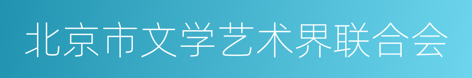 北京市文学艺术界联合会的同义词