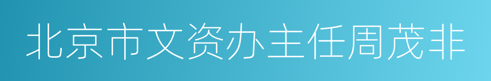 北京市文资办主任周茂非的同义词