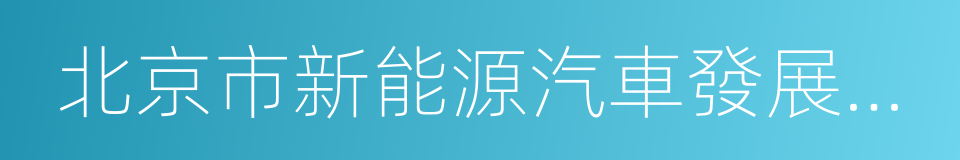 北京市新能源汽車發展促進中心的同義詞