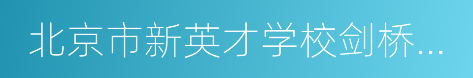 北京市新英才学校剑桥国际中心的同义词