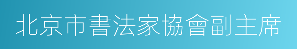 北京市書法家協會副主席的同義詞