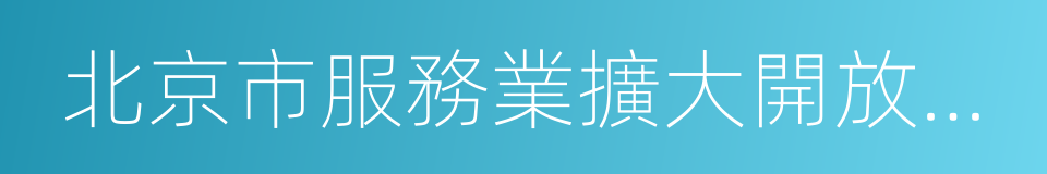 北京市服務業擴大開放綜合試點實施方案的同義詞