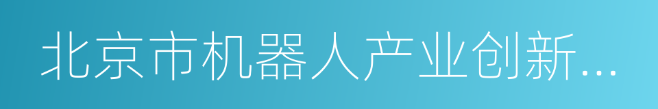 北京市机器人产业创新发展路线图的同义词