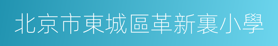 北京市東城區革新裏小學的同義詞