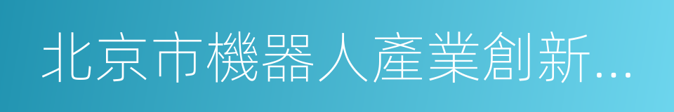 北京市機器人產業創新發展路線圖的同義詞