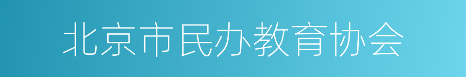 北京市民办教育协会的同义词