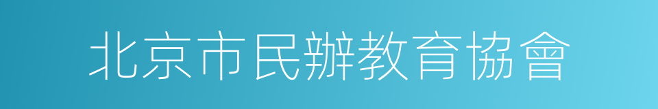 北京市民辦教育協會的同義詞