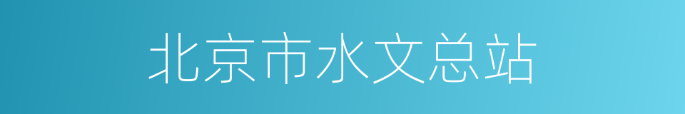 北京市水文总站的同义词