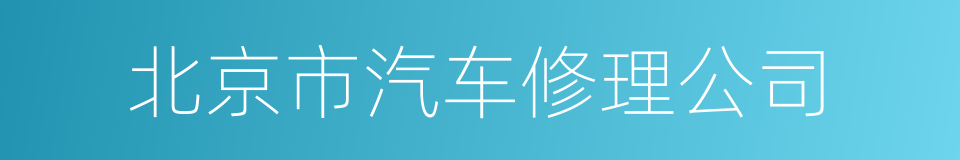 北京市汽车修理公司的同义词