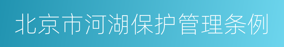 北京市河湖保护管理条例的同义词