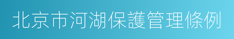 北京市河湖保護管理條例的同義詞