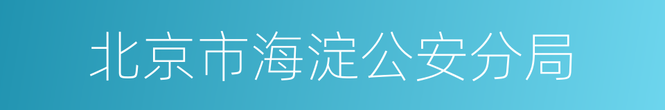 北京市海淀公安分局的同义词