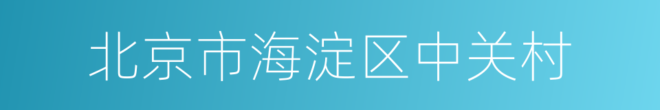 北京市海淀区中关村的同义词