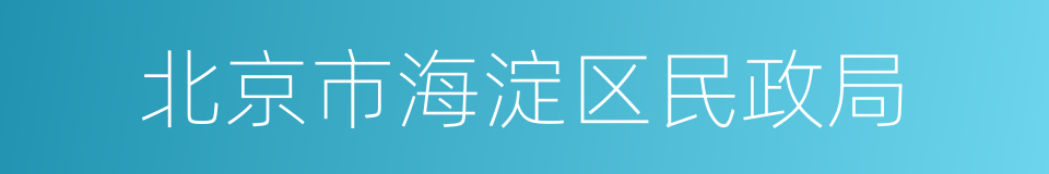 北京市海淀区民政局的同义词