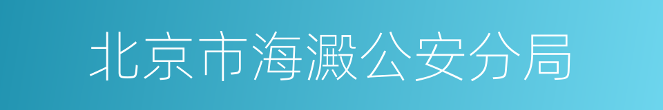 北京市海澱公安分局的同義詞