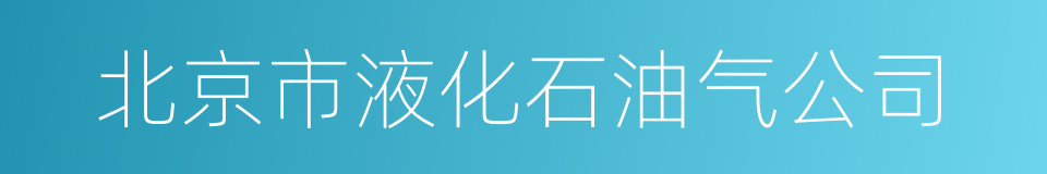 北京市液化石油气公司的同义词