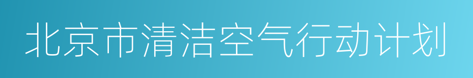 北京市清洁空气行动计划的同义词