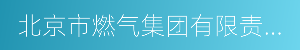 北京市燃气集团有限责任公司的同义词
