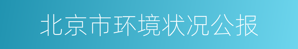 北京市环境状况公报的同义词