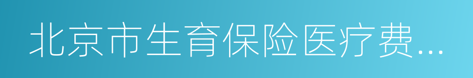 北京市生育保险医疗费用手工报销申报表的同义词