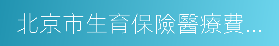 北京市生育保險醫療費用手工報銷申報表的同義詞