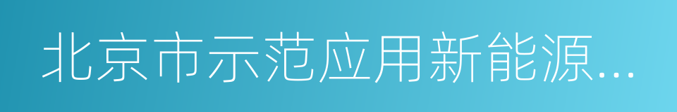 北京市示范应用新能源小客车管理办法的同义词