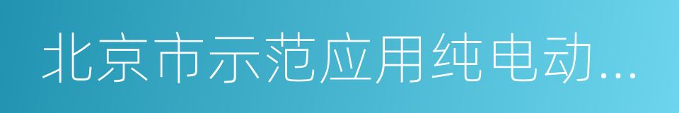 北京市示范应用纯电动小客车产品备案信息的同义词