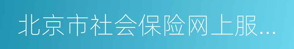 北京市社会保险网上服务平台的同义词