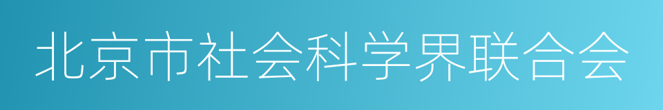 北京市社会科学界联合会的同义词