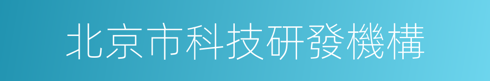 北京市科技研發機構的同義詞