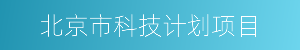 北京市科技计划项目的同义词