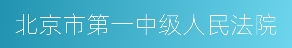 北京市第一中级人民法院的同义词