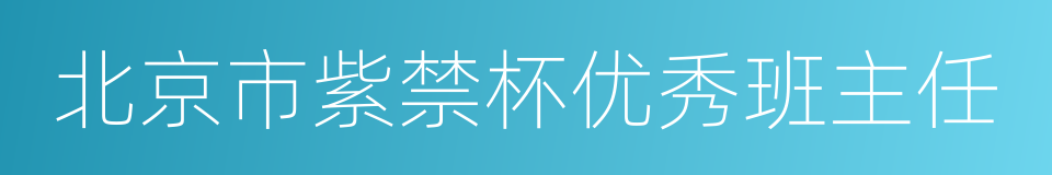 北京市紫禁杯优秀班主任的同义词