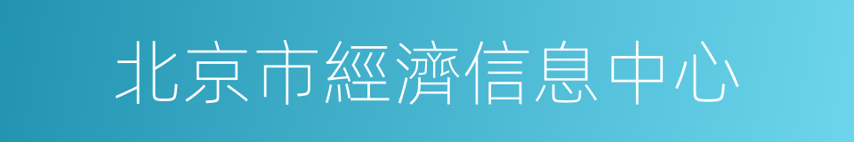 北京市經濟信息中心的同義詞