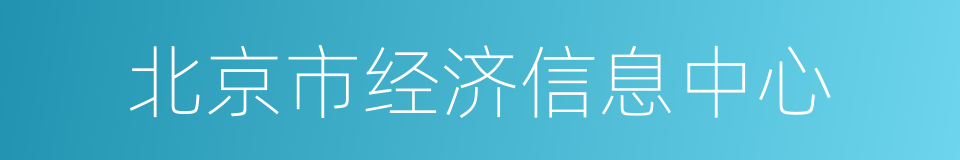 北京市经济信息中心的同义词