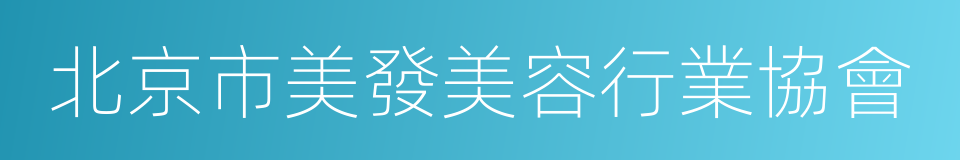 北京市美發美容行業協會的同義詞