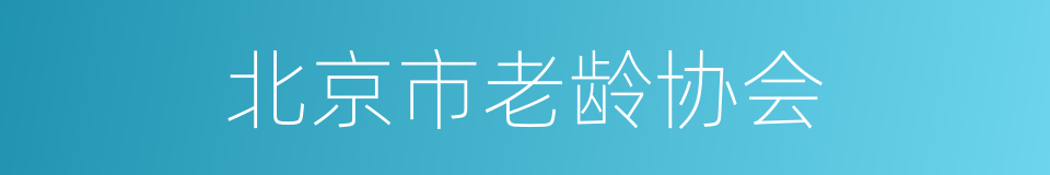 北京市老龄协会的同义词