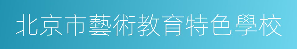 北京市藝術教育特色學校的同義詞