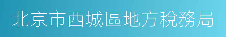 北京市西城區地方稅務局的同義詞