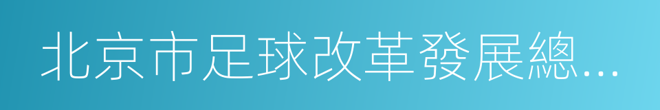 北京市足球改革發展總體方案的同義詞