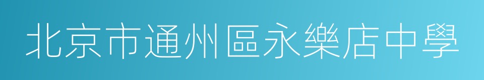 北京市通州區永樂店中學的同義詞