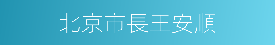 北京市長王安順的同義詞