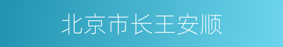 北京市长王安顺的同义词