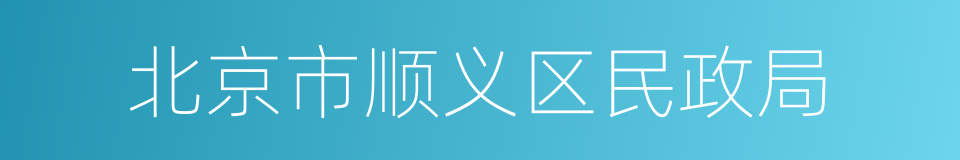 北京市顺义区民政局的同义词